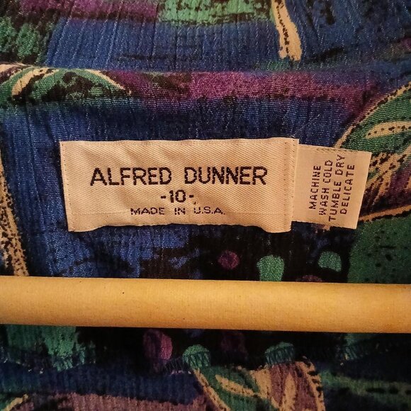 Vintage 80s/90s Alfred Dunner Abstract 3-piece Set Shirt Skirt & Blazer Sz 10/12 - Picture 3 of 8